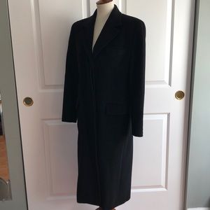 Max Mara Black Wool Long Women’s Coat Sz 8